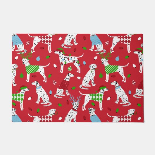 Christmas Dalmatian Doormat Deurmat (Voorkant)