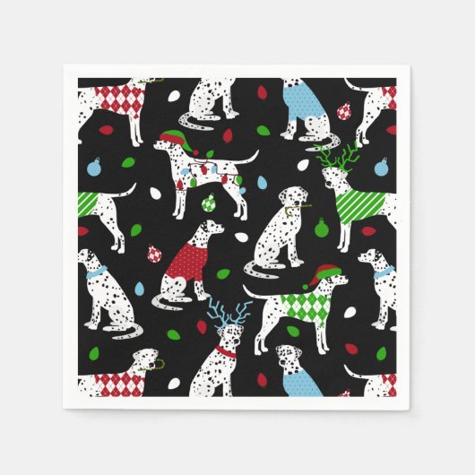 Christmas Dalmatian Napkins Servet (Voorkant)