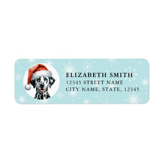 Christmas Dalmatian Retour Address Label (Voorkant)