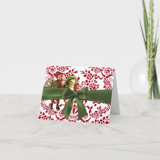 Christmas Damask Note Kaart (Voorkant)