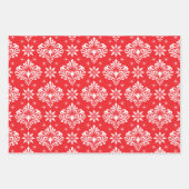 Christmas Damask Pattern on Custom Background Inpakpapier Vel (Voorkant)
