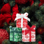 Christmas Damask Pattern on Custom Background Inpakpapier Vel