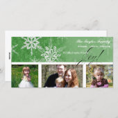 Christmas Damask Snowflake - Heldergroene Kaart (Voorkant / Achterkant)