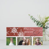 Christmas Damask Snowflake - Kaart (Staand voorkant)