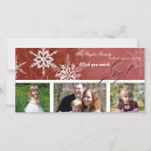 Christmas Damask Snowflake - Kaart (Voorkant)