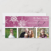 Christmas Damask Snowflake - Kaart (Voorkant)