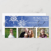 Christmas Damask Snowflake - Royal Blue Kaart (Voorkant / Achterkant)