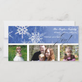 Christmas Damask Snowflake - Royal Blue Kaart (Voorkant)