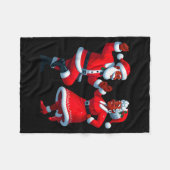 Christmas Dancing Black African American Santa Mrs Fleece Deken (Voorkant (Horizontaal))