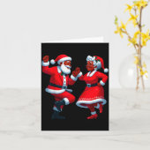 Christmas Dancing Black African American Santa Mrs Kaart (Gele Bloem)