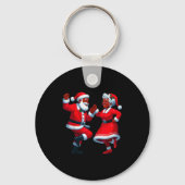Christmas Dancing Black African American Santa Mrs Sleutelhanger (Voorkant)
