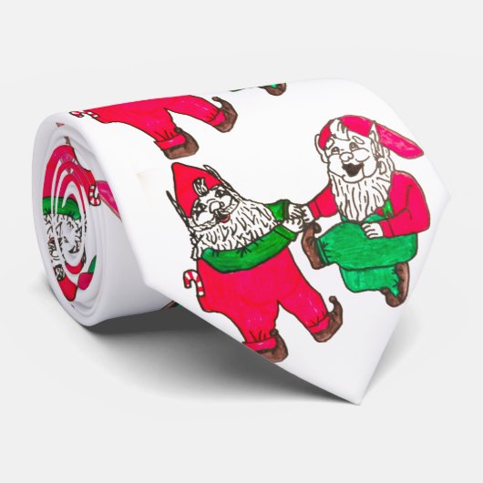 CHRISTMAS DANCING ELVES stropdas (Opgerold)