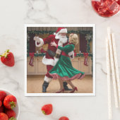 Christmas Dancing Santa Napkins. Servet (Insitu)