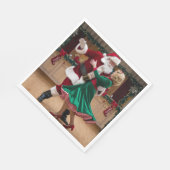Christmas Dancing Santa Napkins. Servet (Hoek)