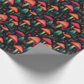 Christmas Dark Botanical Forest Mushroom Cadeaupapier (Hoek)