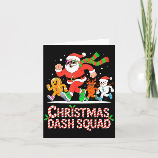 Christmas Dash Squad Running Runner Marathon Team  Kaart (Voorkant)