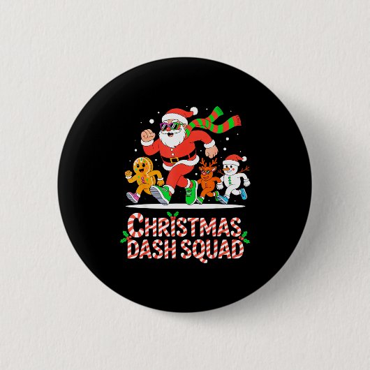 Christmas Dash Squad Running Runner Marathon Team  Ronde Button 5,7 Cm (Voorkant)