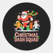 Christmas Dash Squad Running Runner Marathon Team  Ronde Sticker (Voorkant)