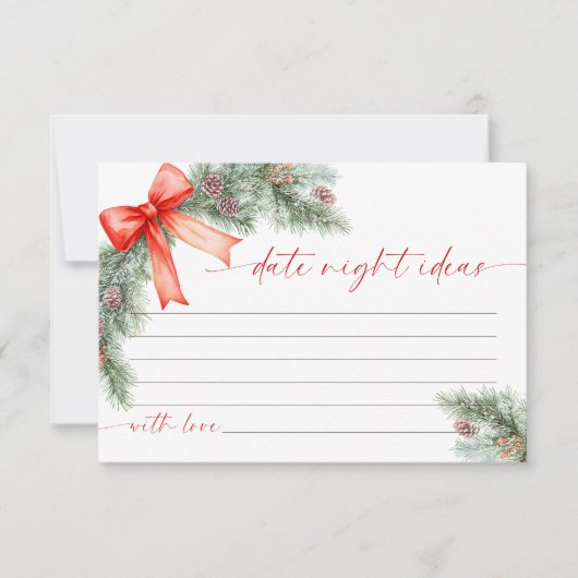 Christmas Date Night Ideas Card RSVP Kaartje (Voorkant)