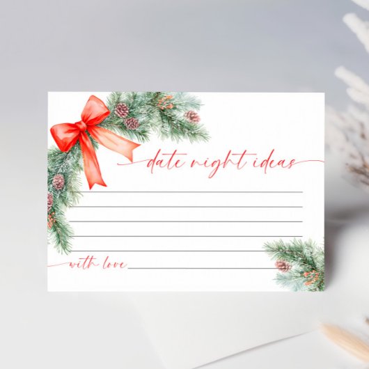 Christmas Date Night Ideas Card RSVP Kaartje