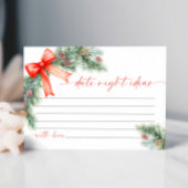 Christmas Date Night Ideas Card RSVP Kaartje