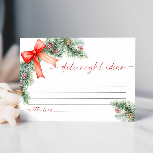Christmas Date Night Ideas Card RSVP Kaartje