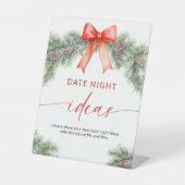 Christmas Date Night Ideas sign Reclamebord Met Voetstuk (Voorkant)