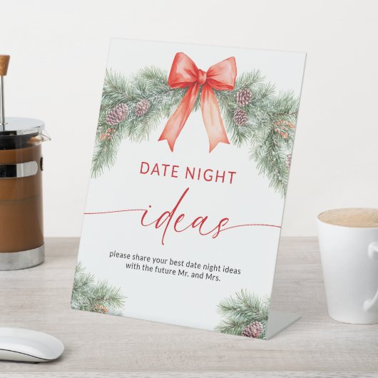 Christmas Date Night Ideas sign Reclamebord Met Voetstuk (Insitu)