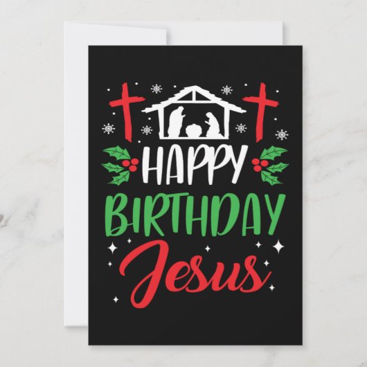 Christmas Day Happy Birthday Jesus Holiday Gift Kaart (Voorkant)
