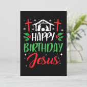 Christmas Day Happy Birthday Jesus Holiday Gift Kaart (Staand voorkant)