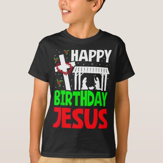 Christmas Day Outfit Happy Birthday Jesus Holiday  T-shirt (Voorkant)