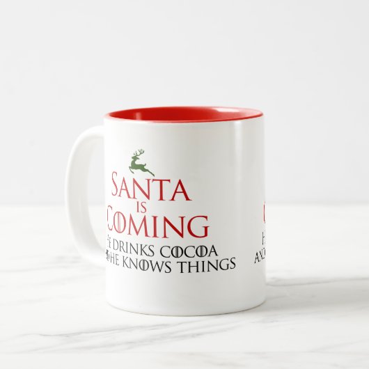 Christmas | De kerstman komt eraan | Grappige mok (Voorkant links)