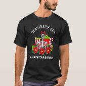 Christmas Dead Inside Skeleton Messy Bun T-shirt (Voorkant)