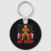Christmas Deadlifts Workout Oh Snap Gingerbread Ma Sleutelhanger (Voorkant)
