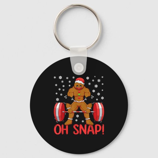Christmas Deadlifts Workout Oh Snap Gingerbread Ma Sleutelhanger (Voorkant)