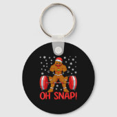 Christmas Deadlifts Workout Oh Snap Gingerbread Ma Sleutelhanger (Voorkant)