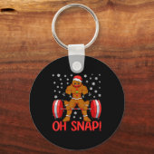 Christmas Deadlifts Workout Oh Snap Gingerbread Ma Sleutelhanger (Voorkant)