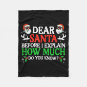 Christmas Dear Santa How Much Do You Know Xmas Wom Fleece Deken (Voorkant)