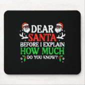 Christmas Dear Santa How Much Do You Know Xmas Wom Muismat (Voorkant)