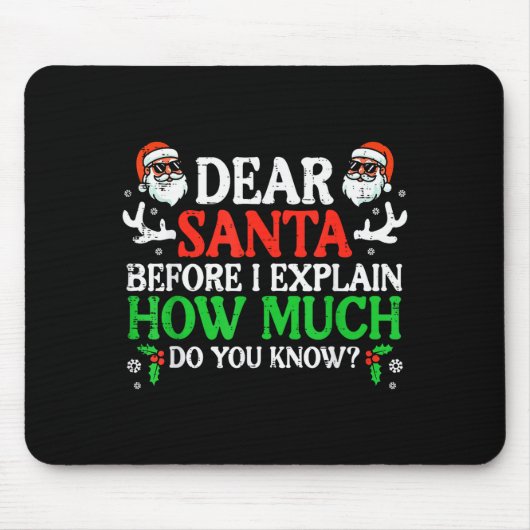 Christmas Dear Santa How Much Do You Know Xmas Wom Muismat (Voorkant)