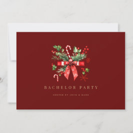 Christmas Decor Bachelor Party Invitation Kaart