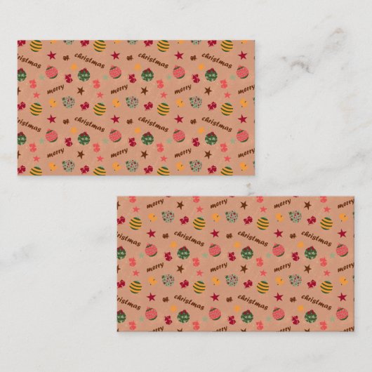 Christmas Decor Card Visitekaartje (Voorkant / Achterkant)