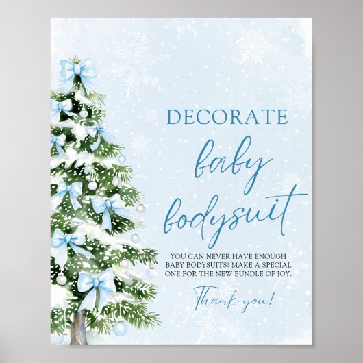 Christmas Decorate Baby Bodysuits Baby Shower Game Poster (Voorkant)