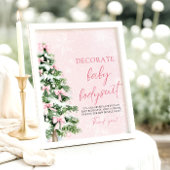 Christmas Decorate Baby Bodysuits Baby shower Game Poster