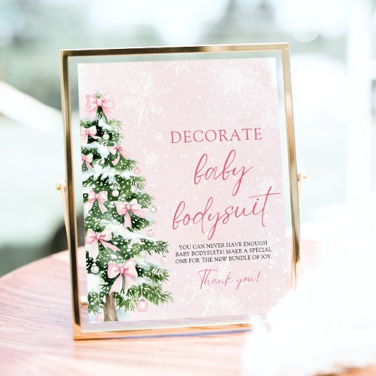 Christmas Decorate Baby Bodysuits Baby shower Game Poster