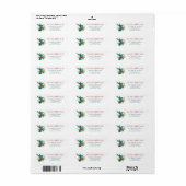 Christmas Decorated Hummingbird Merry Christmas Etiket (Full Sheet)