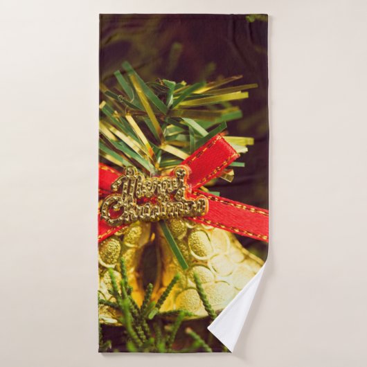 Christmas decoration with Christmas Tree backgroun Badhanddoek (Badhanddoek)