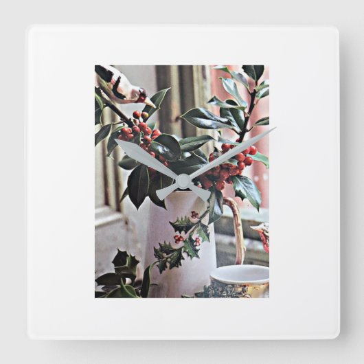 **CHRISTMAS DECORATIONS** CLOCK VIERKANTE KLOK (Voorkant)