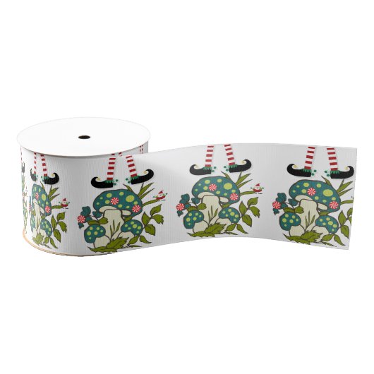 Christmas Decorative Ribbon, Elf Mushroom  Grosgrain Lint (Spoel)