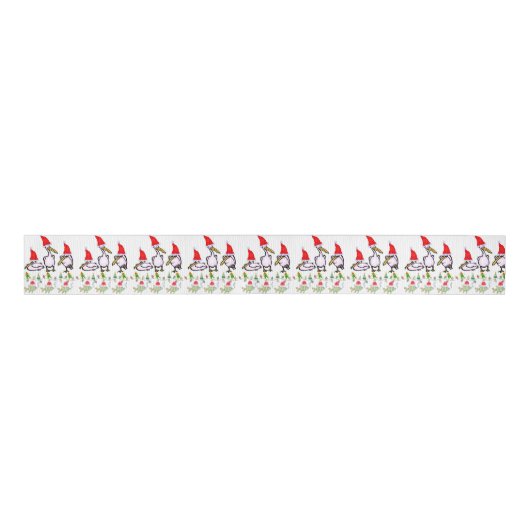Christmas Decorative Ribbon, Pelicans Fish Grosgrain Lint (Voorkant)
